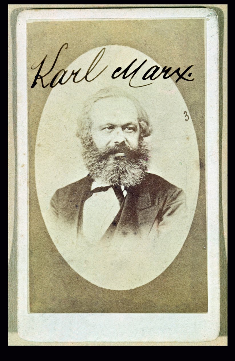 Photographic Visiting Card of Karl Marx with His Signature by French School