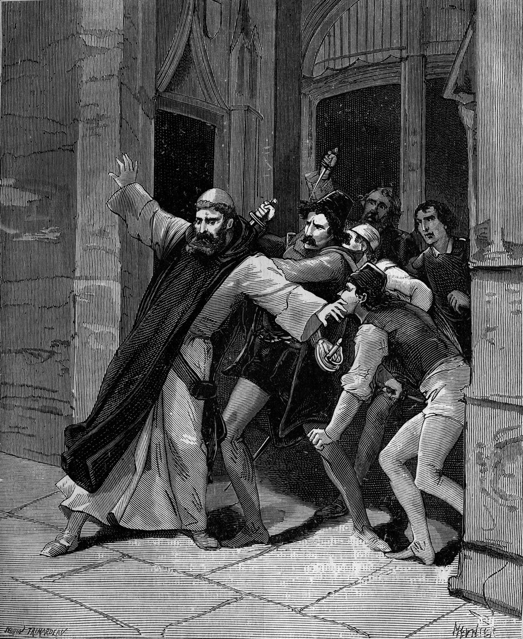 Pietro Paolo Sarpi, known as Fra Paolo, of the Order of the Servites of Mary (1552-1623) Venetian historian wounded by assassins on 5 October 1607 in Venice by French School