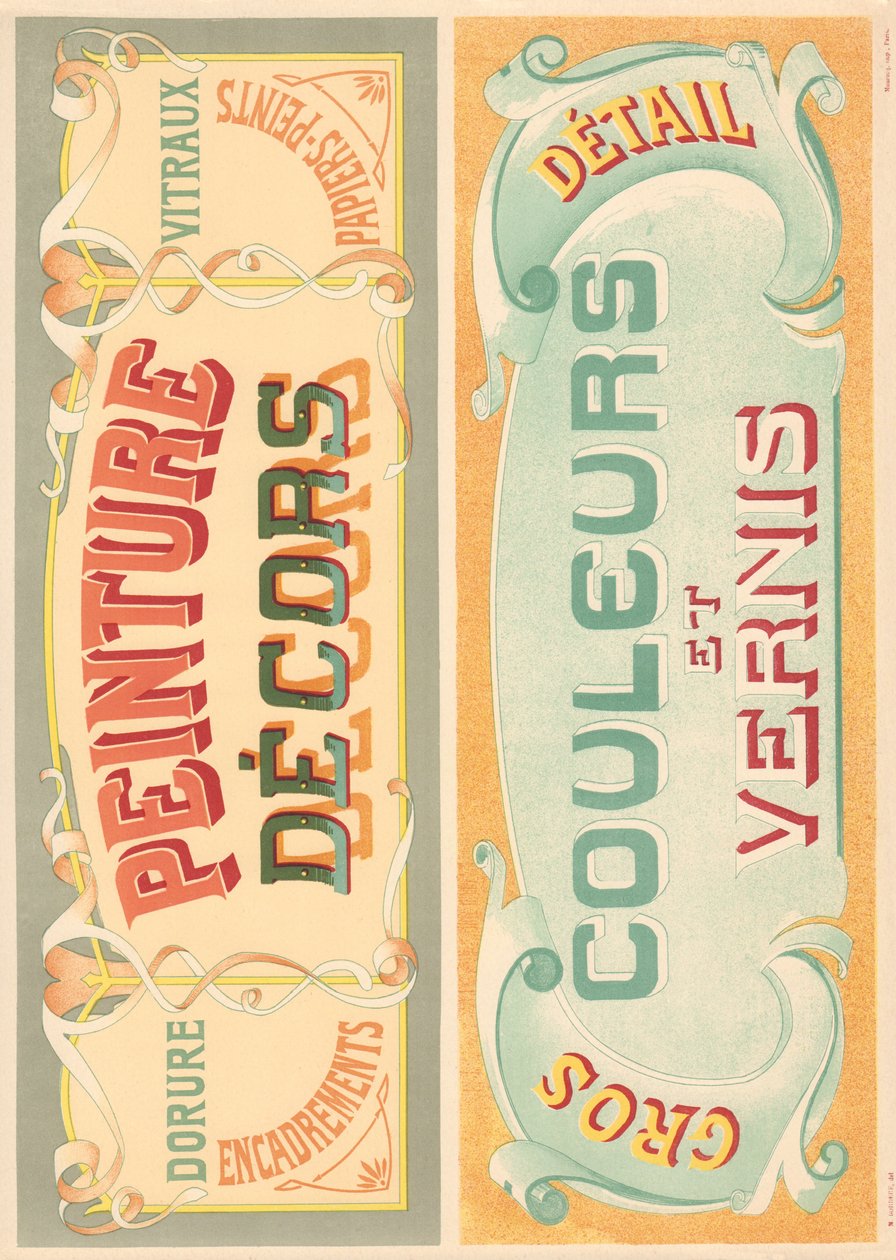Plate 22: Signage models for Art Nouveau letter painter by French School