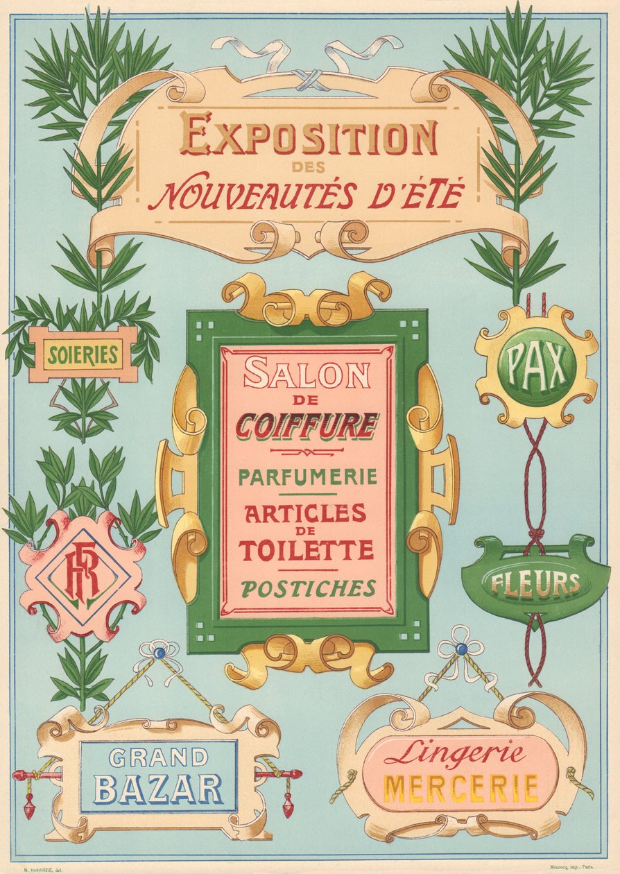 Plate 17: Signage models for Art Nouveau painter by French School