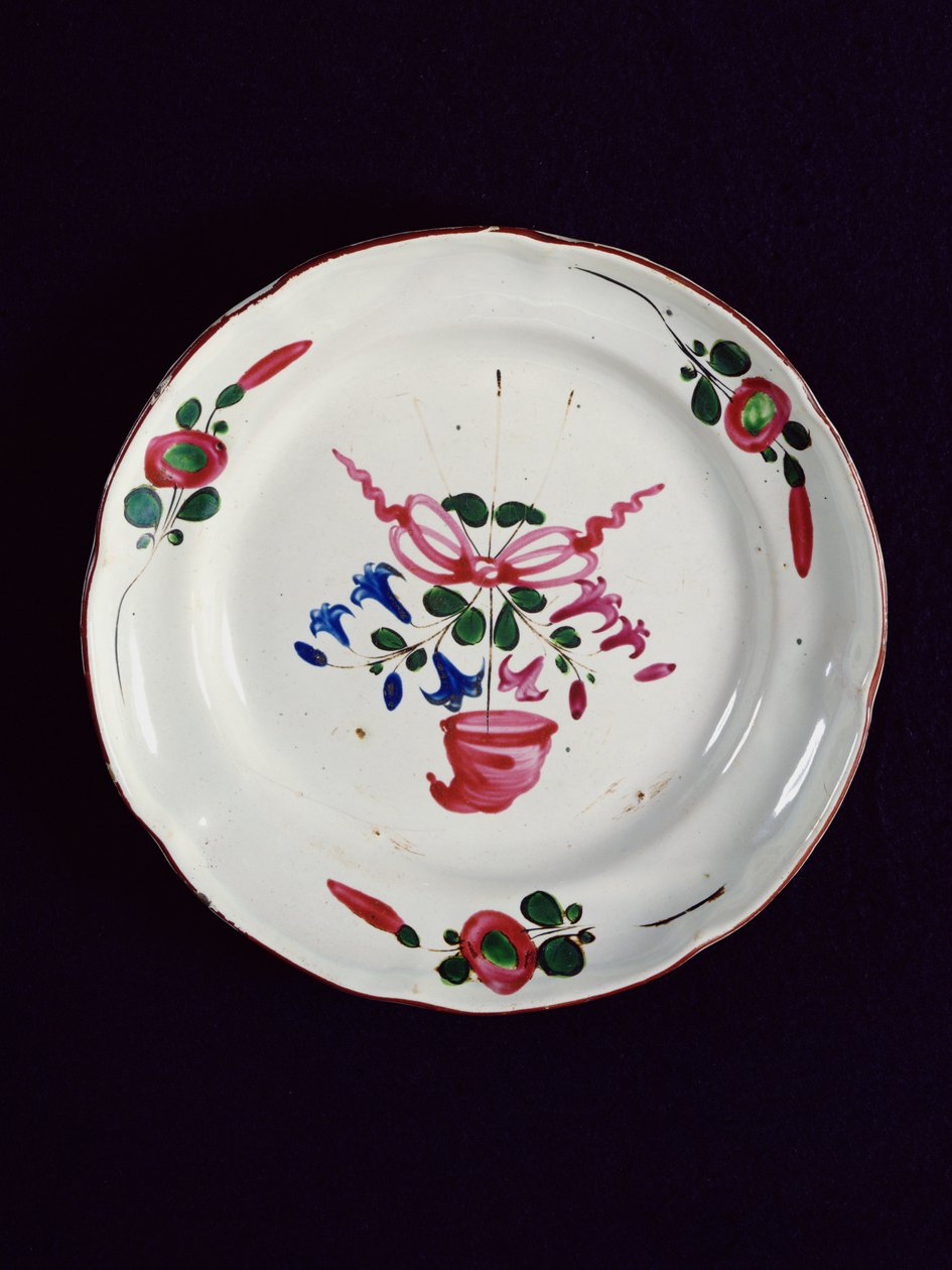Plate with Decoration of a Bouquet Topped with a Phrygian Cap by French School
