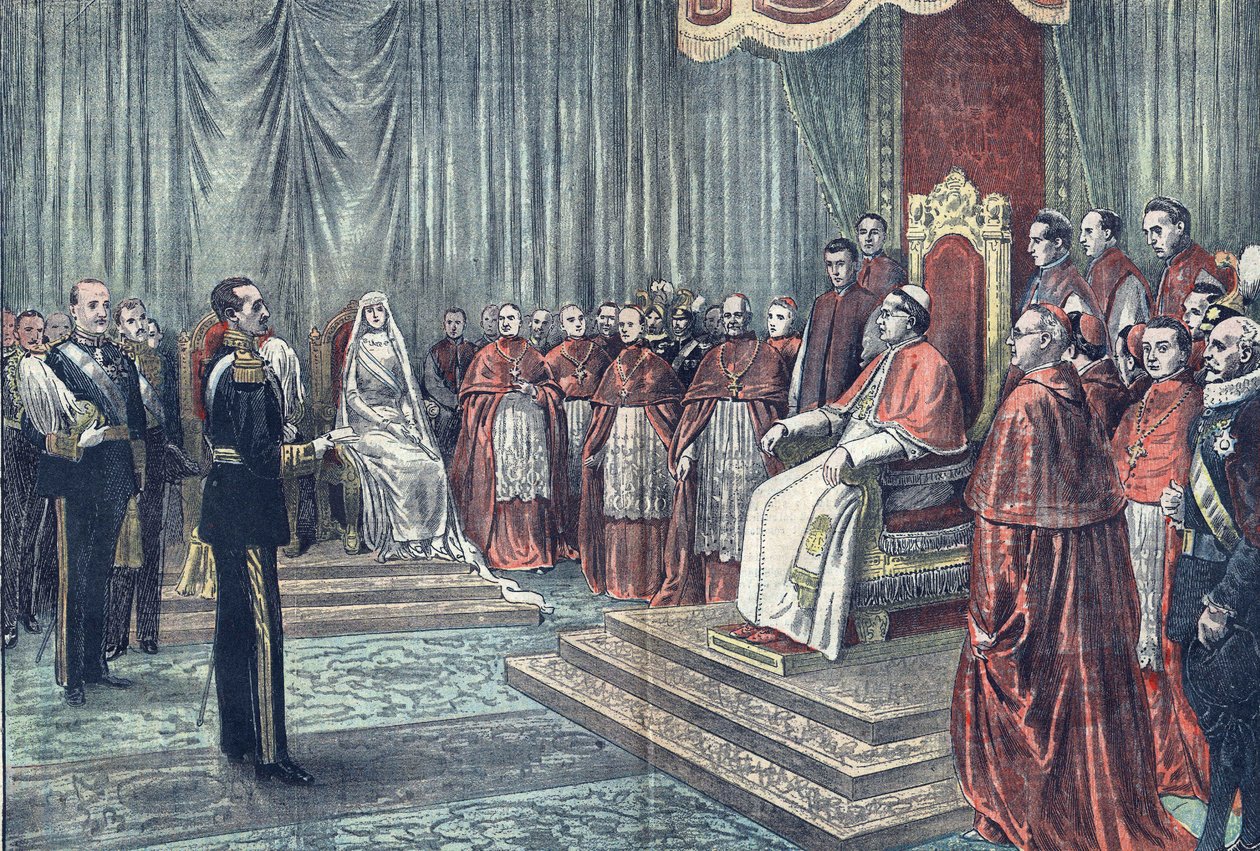 Pope Pius XI Receives the Rulers of Spain in Solemn Audience in 