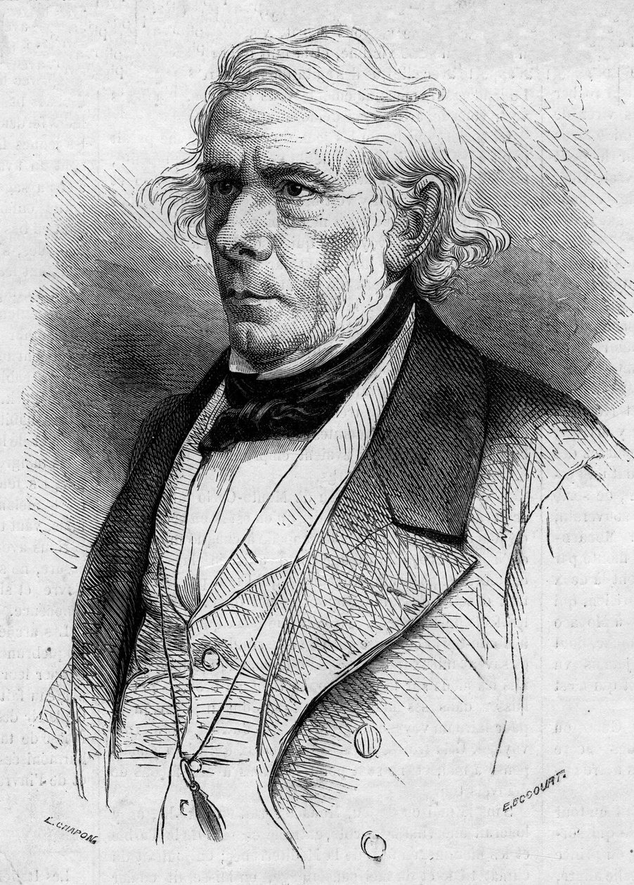 Portrait of Victor Cousin (1792-1867), French philosopher and politician, member of the French Academy. Engraving in "Le Monde Illustre" No. 511 of 26 January 1867. by French School