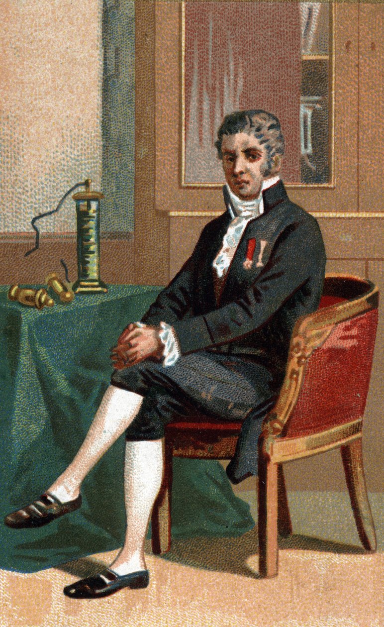 Portrait of Alessandro Volta (1745-1827) Italian physicist by French School