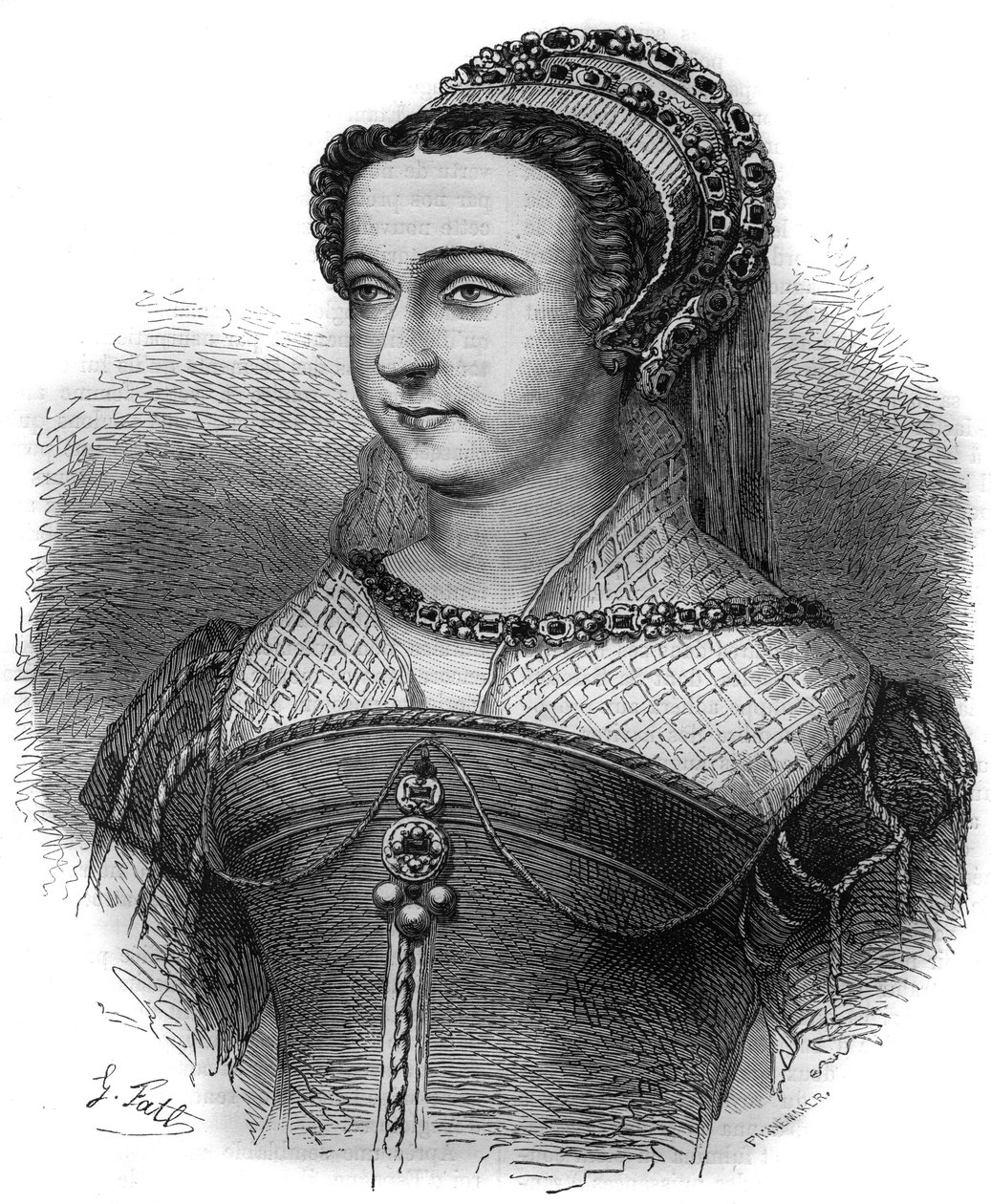 Portrait of Anne Oston, heretic, mistress of Pope Sixtus V by French School