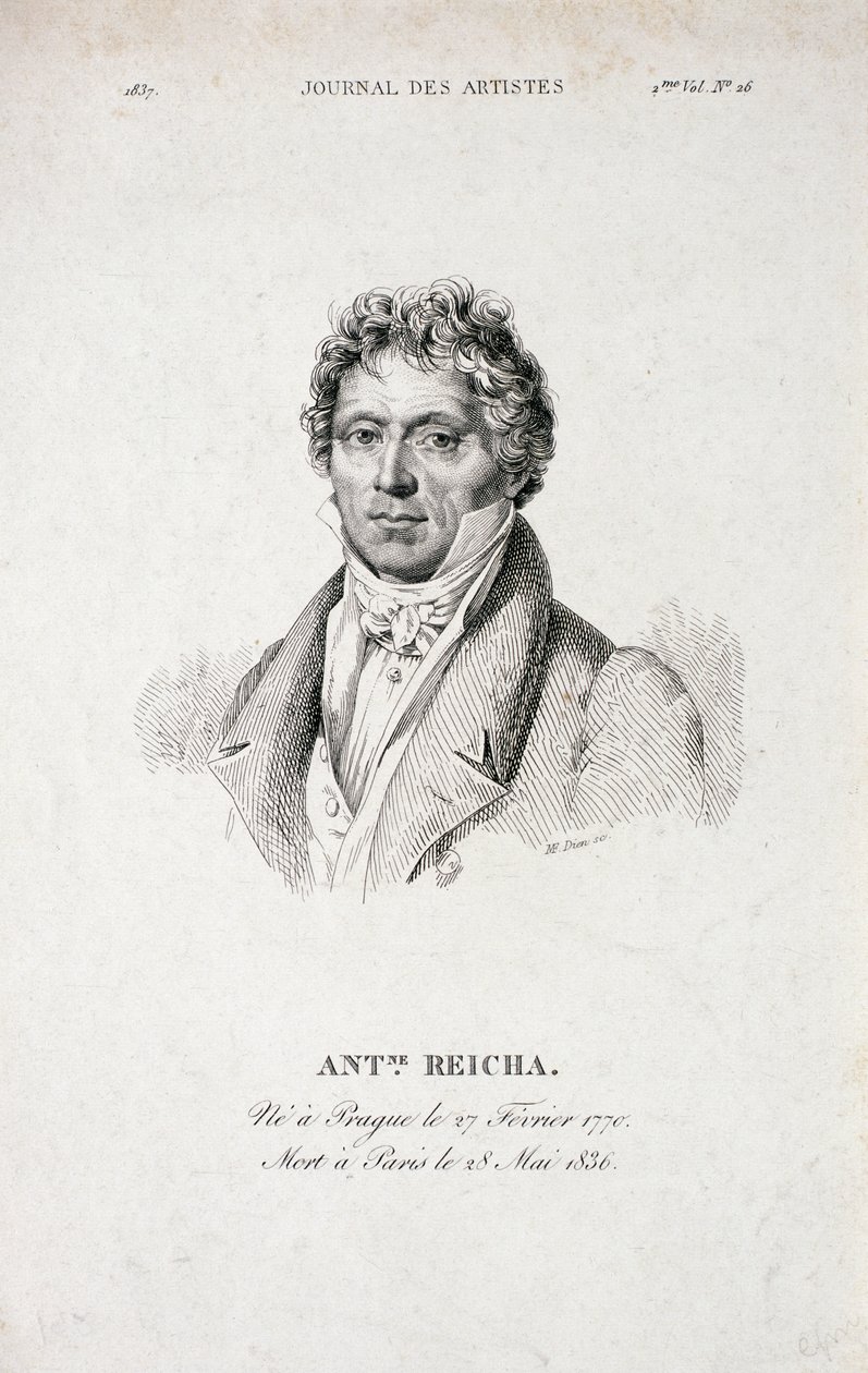 Portrait of Antoine Reicha (1770-1836) from the Journal des Artistes by French School