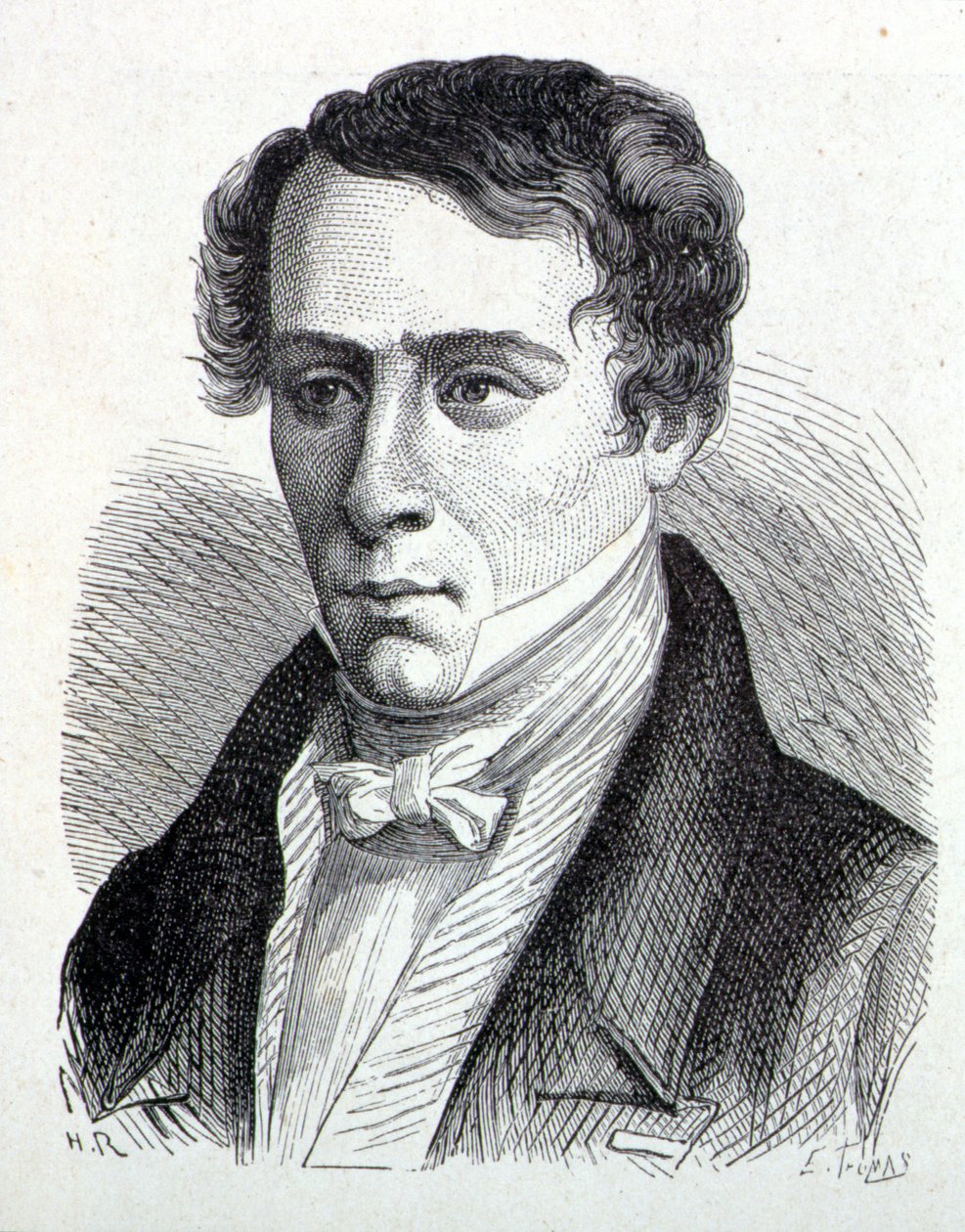 Portrait of Augustin Fresnel (1788-1827), French physicist - in Album of Science; illustrious scientists; Great discoveries 1896 by French School