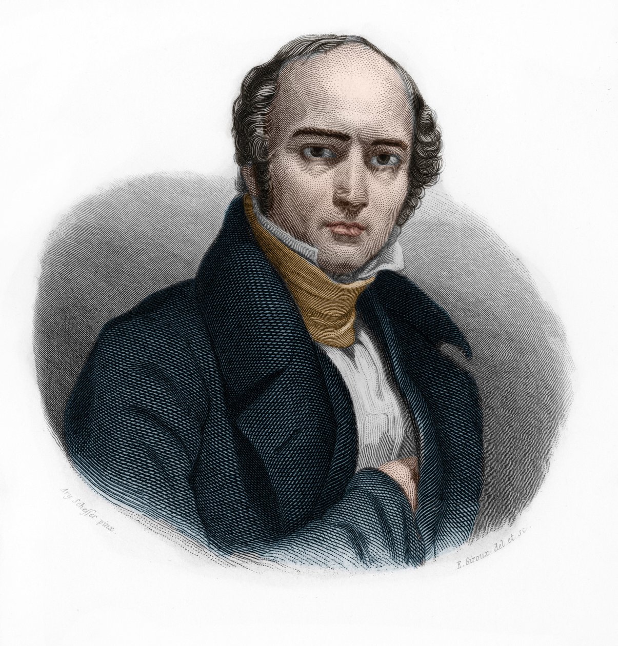 Portrait of Camille Hyacinthe Odilon Barrot, French politician. in “LIBRE DES SPEAKERS” by Louis de Cormenin Timon. 1842. Private collection. by French School