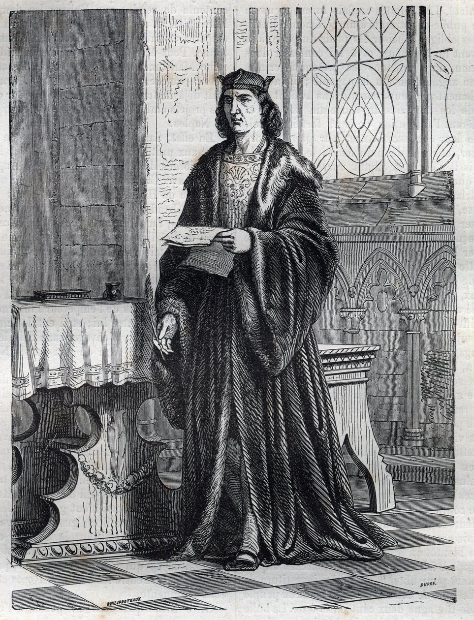 Portrait of Cardinal Pietro Carafa or Caraffa or John Peter Caraffa future Pope Paul IV (Paolo IV 1476-1559) Engraving in 