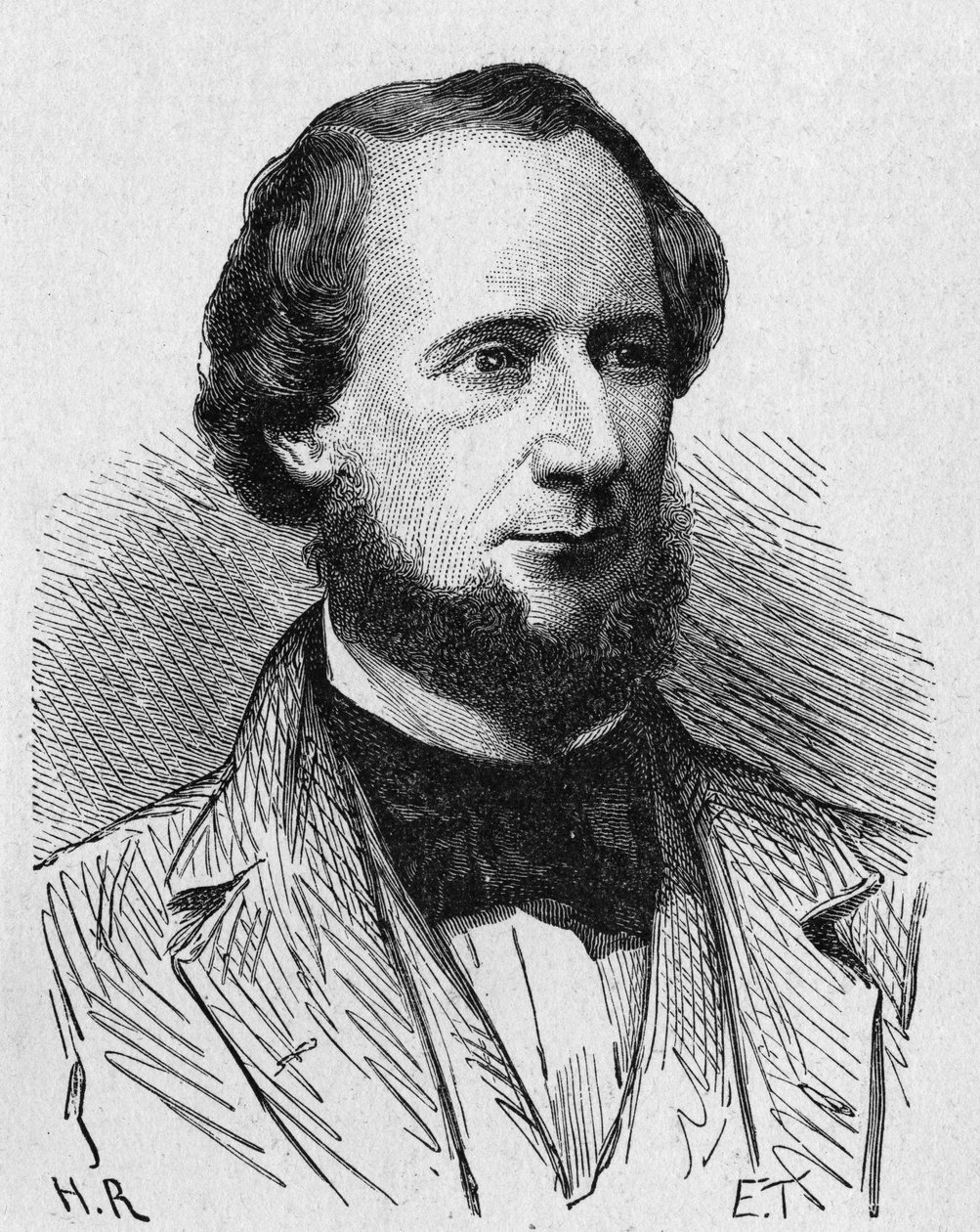 Portrait of Cyrus West Field (1819 - 1892), American Industrialist - in Album of Science; Illustrious Scholars; Great Discoveries 1896 by French School