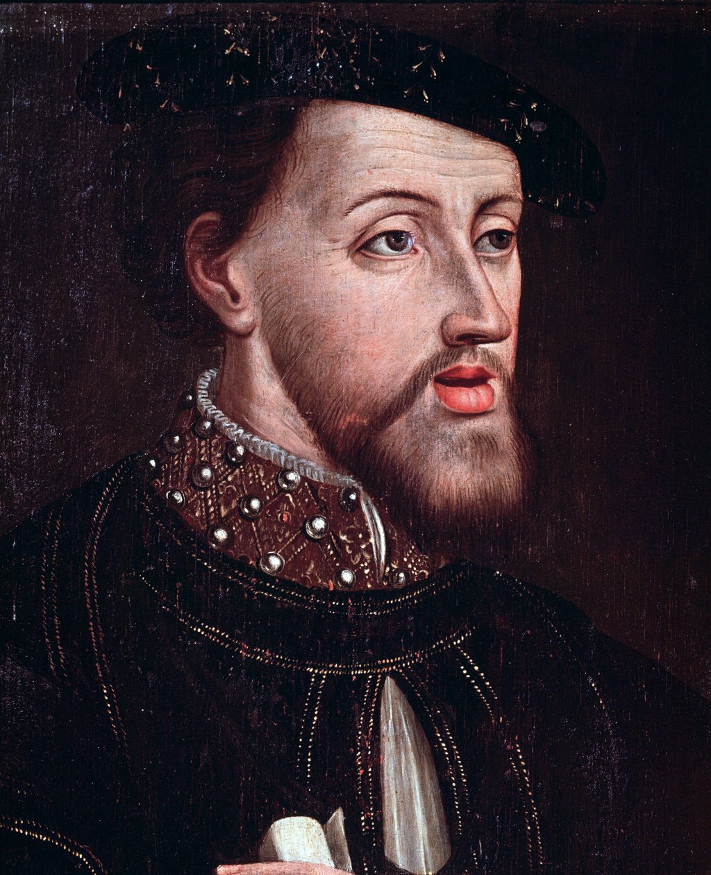 Portrait of Emperor Charles V (detail) by French School