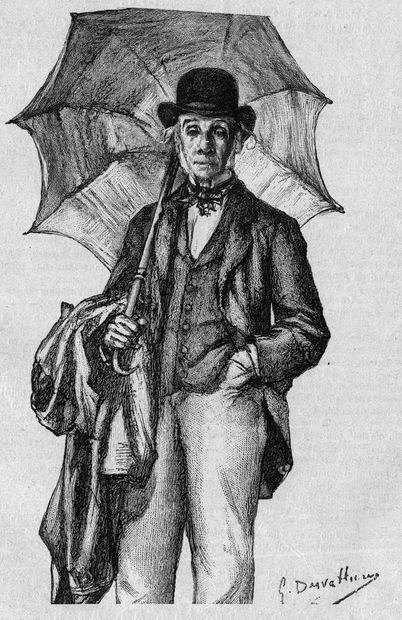 Portrait of Ernest Legouve (1807-1903), French poet, novelist and playwright, member of the Academy Francaise. Engraving in 