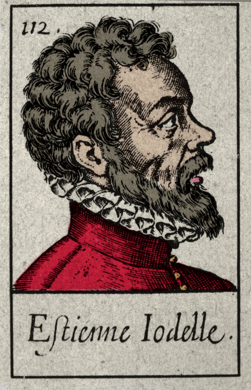 Portrait of Etienne Jodelle (1532-1573), French Poet Member of the Pleiade Movement. Engraving of the 19th Century by French School