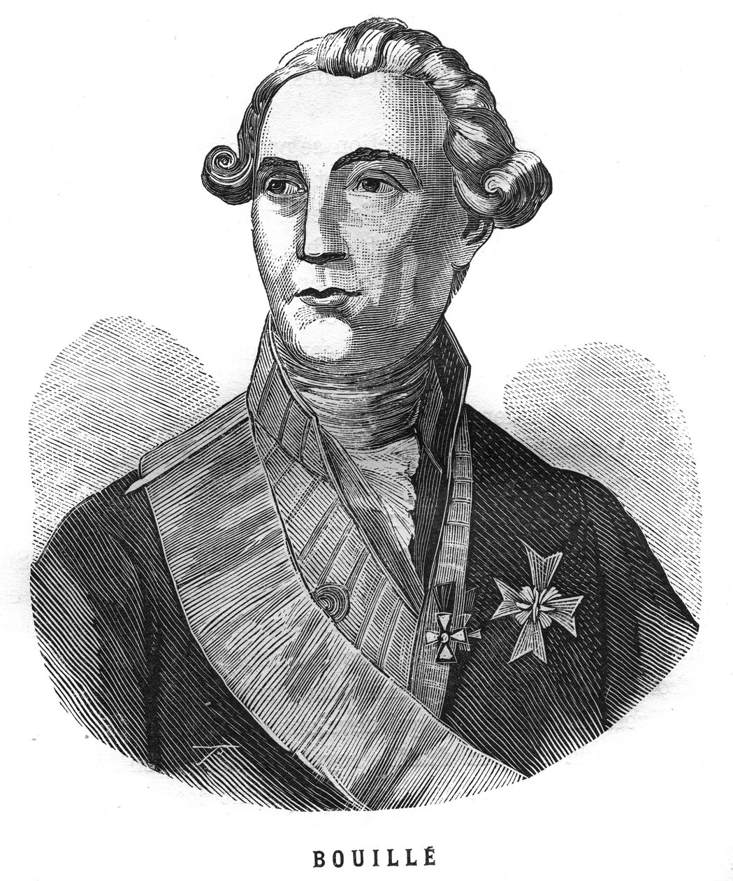 Portrait of Francois Claude Amour, Marquis de Bouille (1739-1800), French general. Engraving in Les Illustrations De L