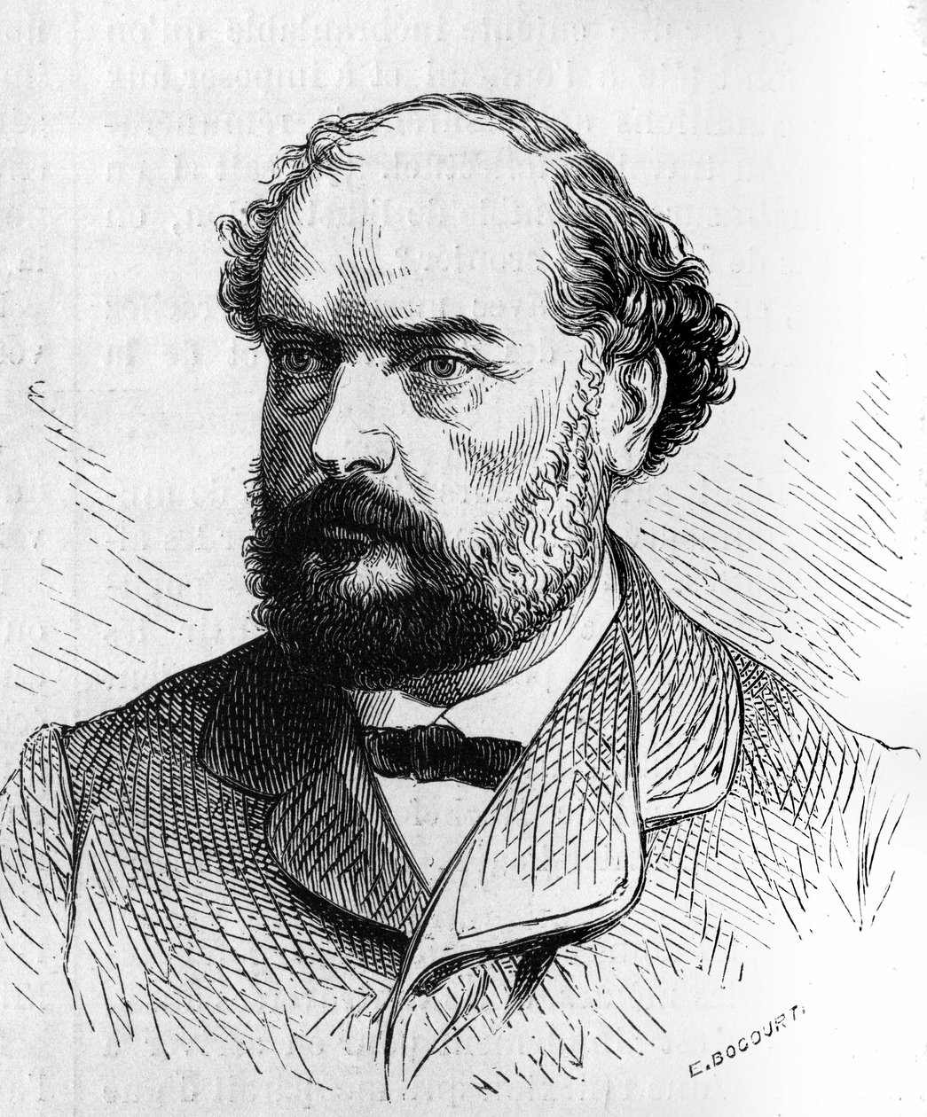 Portrait of Francois Desire Bancel (1822-1871), French politician (engraving in Le Monde Illustré) by French School