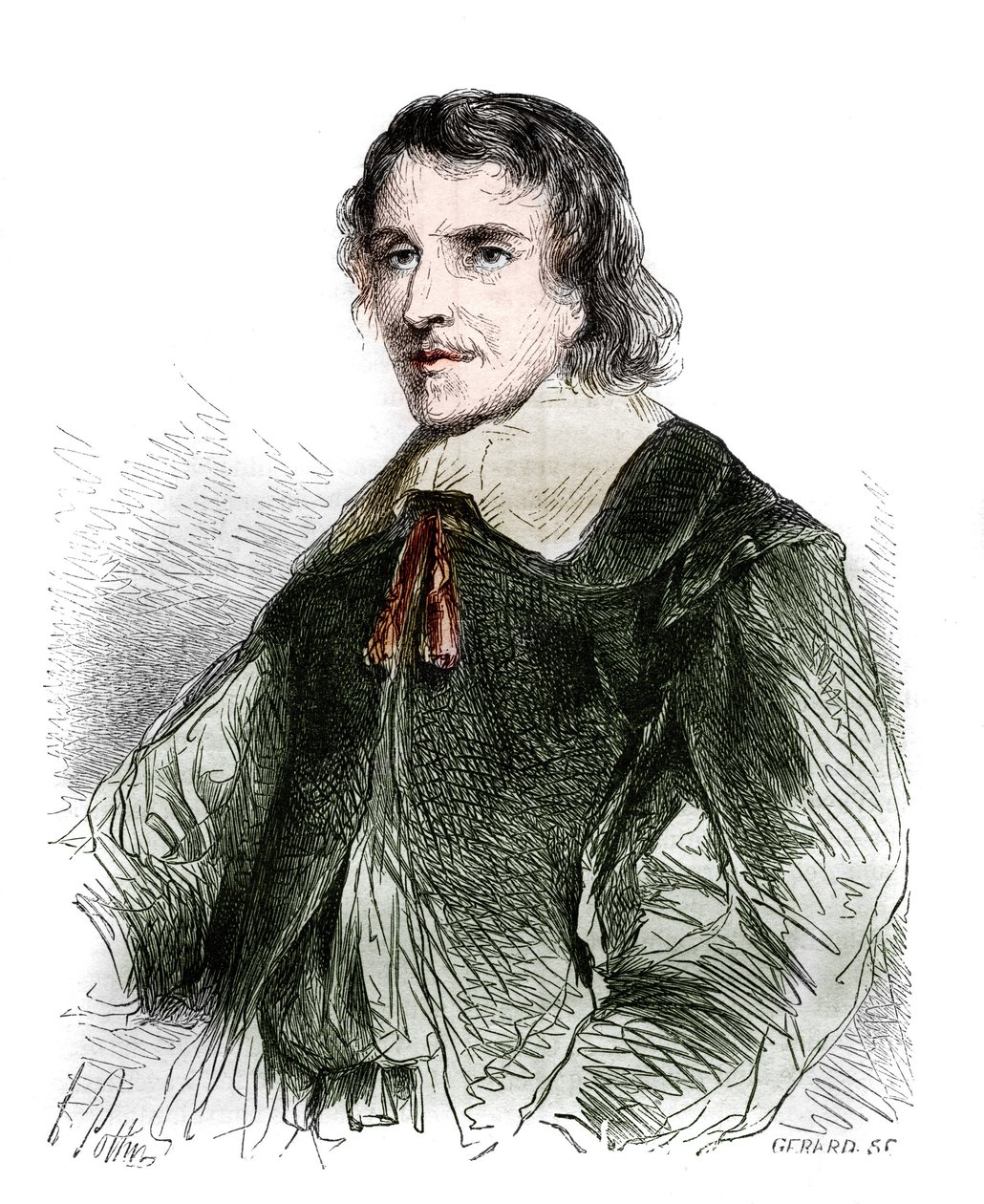 Portrait of Francois de La Mothe Le Vayer (1585-1672), French philosopher. Engraving from 1858. by French School
