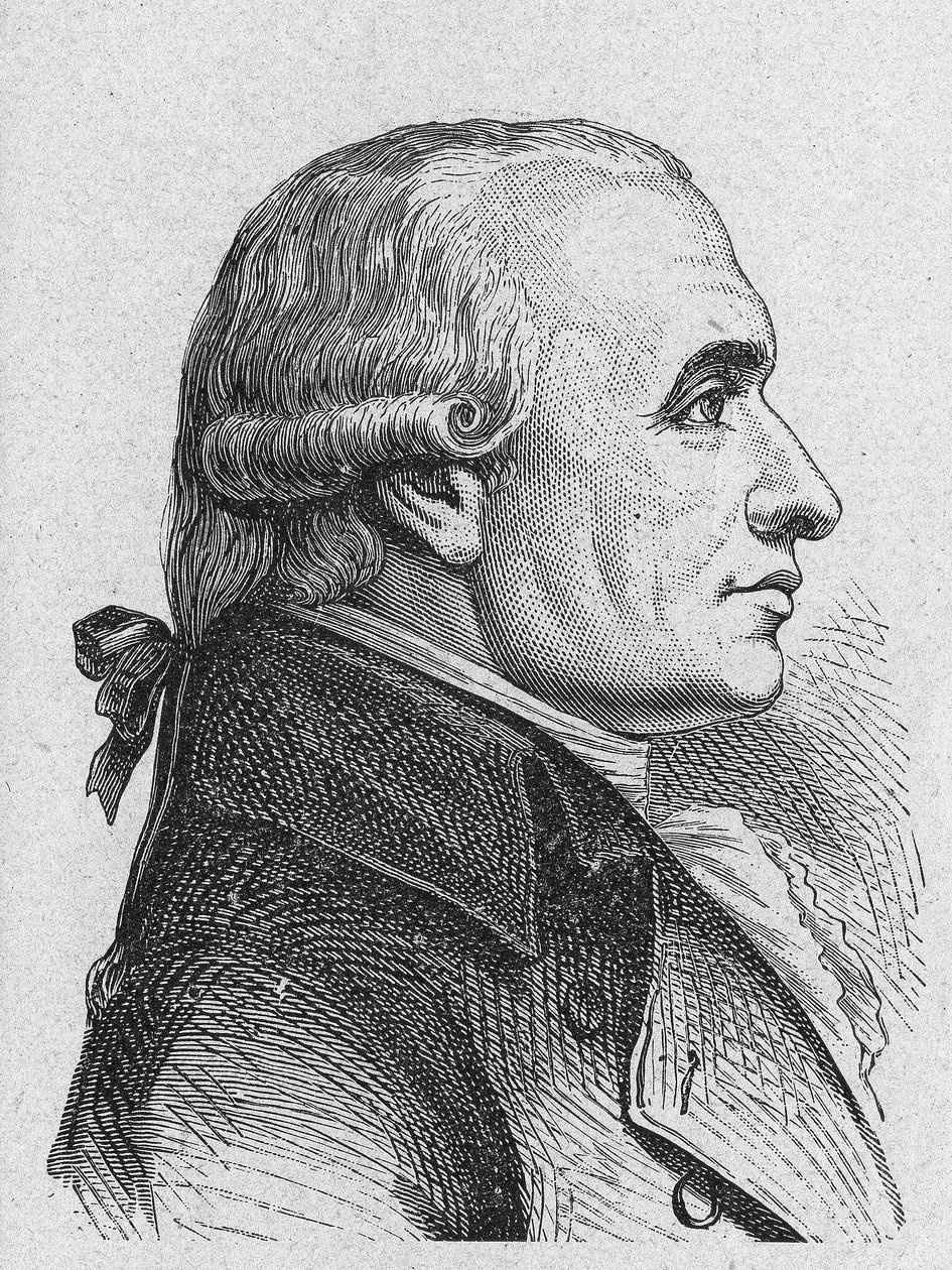 Portrait of Gaspard Monge, Count of Peluse (1746 - 1818), French mathematician - in Album of Science; illustrious scientists; Great discoveries 1896 by French School