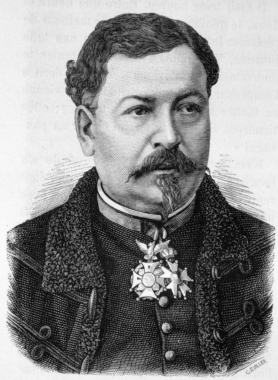 Portrait of General Jean Auguste Margueritte (1823-1870, died at the Battle of Sedan), father of Paul and Victor Margueritte - in “L