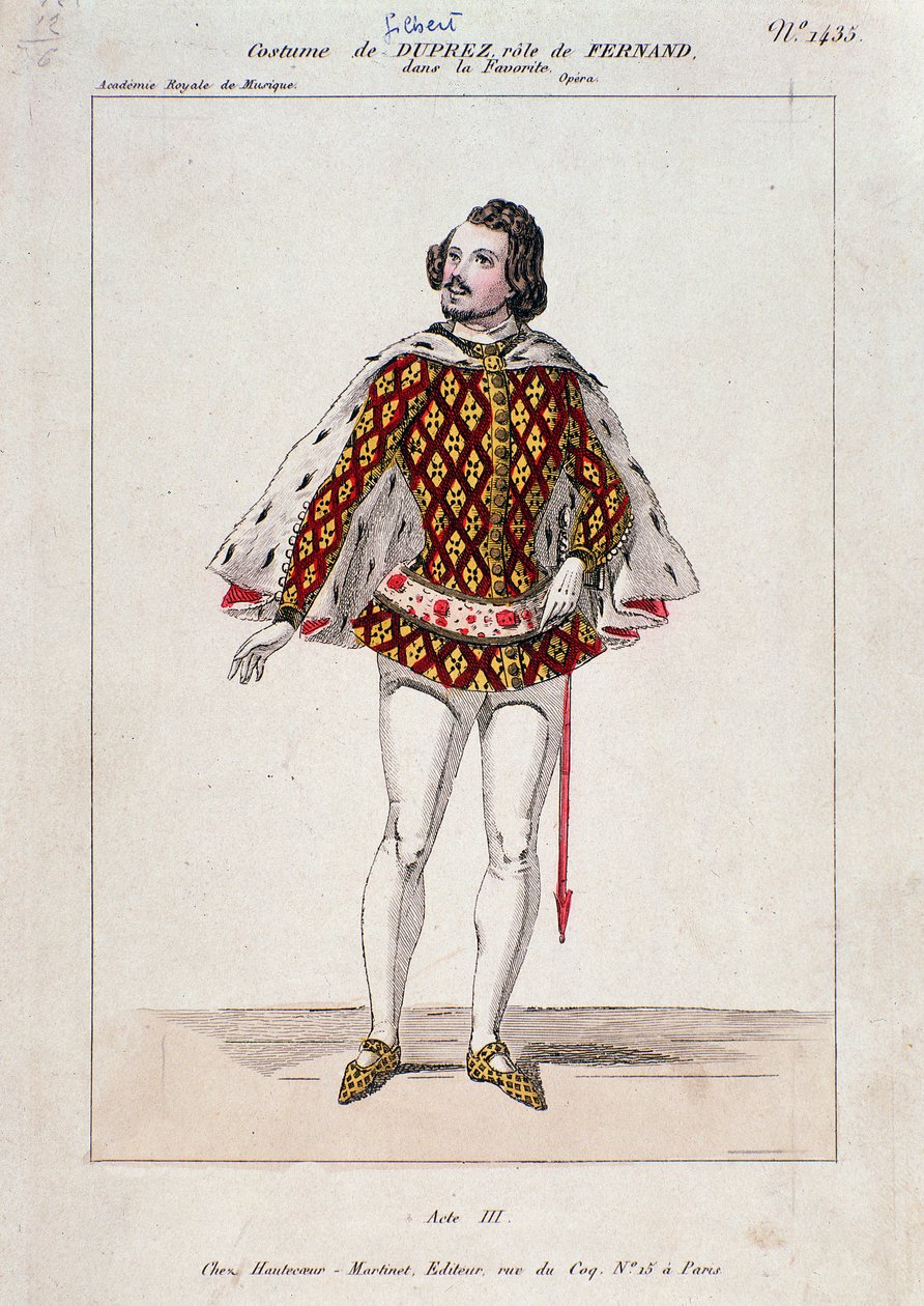 Portrait of Gilbert Duprez, French Tenor and Composer in 
