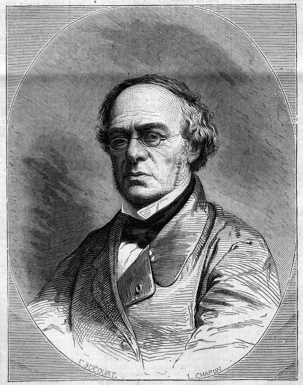 Portrait of Halevy (Jacques Fromental Levy, dit) (1799-1862), French composer. Engraving in 