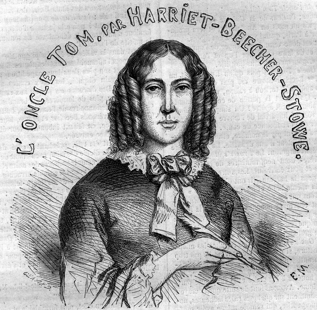 Portrait of Harriet Beecher Stowe, American writer, author of Uncle Tom