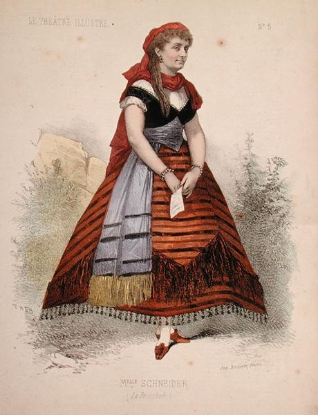 Portrait of Hortense Schneider (1833-1920) in the role of La Perichole in the operetta of the same name by Jacques Offenbach (1819-90) illustration from 