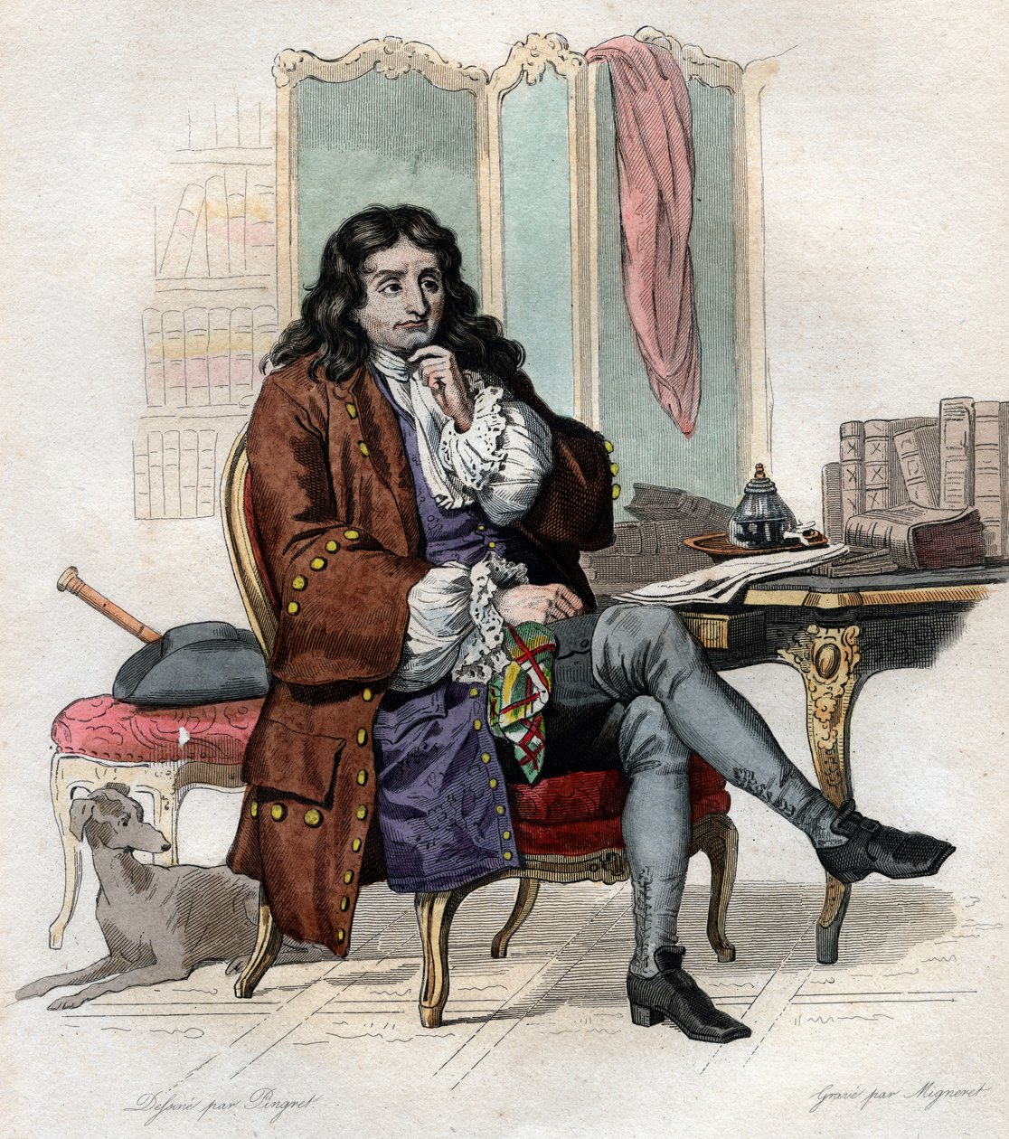 Portrait of Jean de La Fontaine, French fabulist and poet by French School