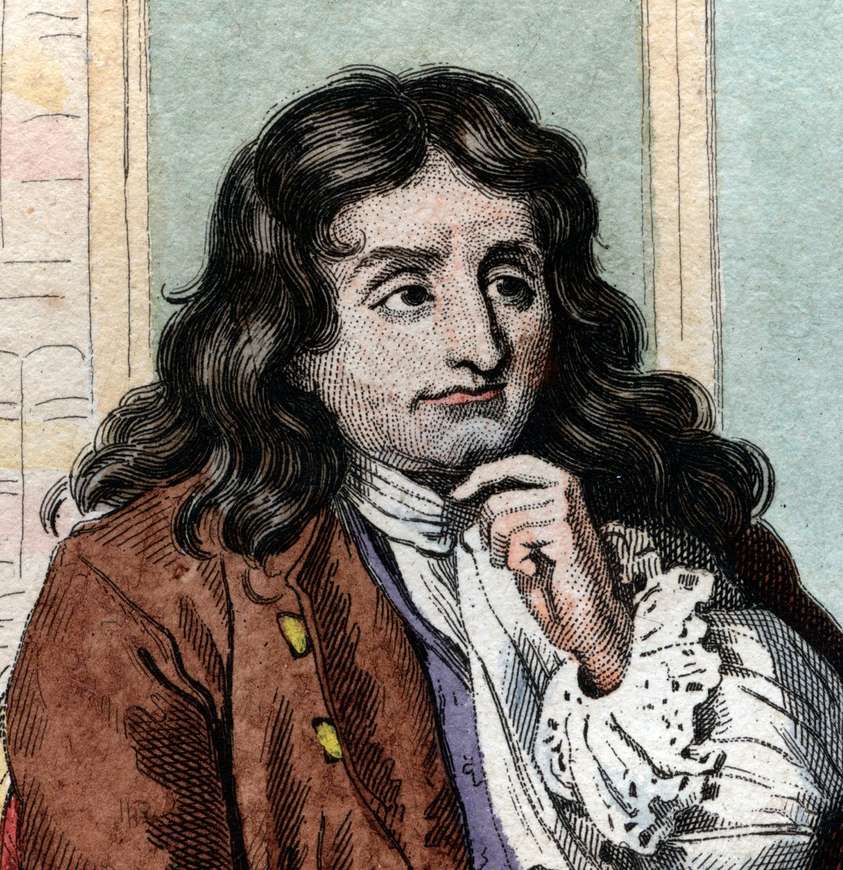 Portrait of Jean de La Fontaine, French fabulist and poet by French School