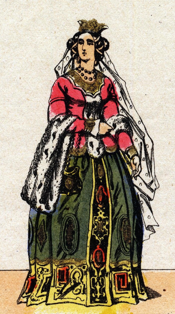 Portrait of Jeanne de Bourbon (1337-1378), wife of Charles V of France. by French School