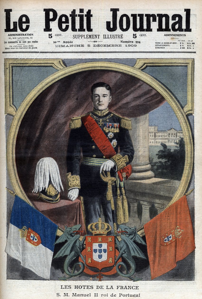 Portrait of Manuel II King of Portugal During His Visit to Paris by French School