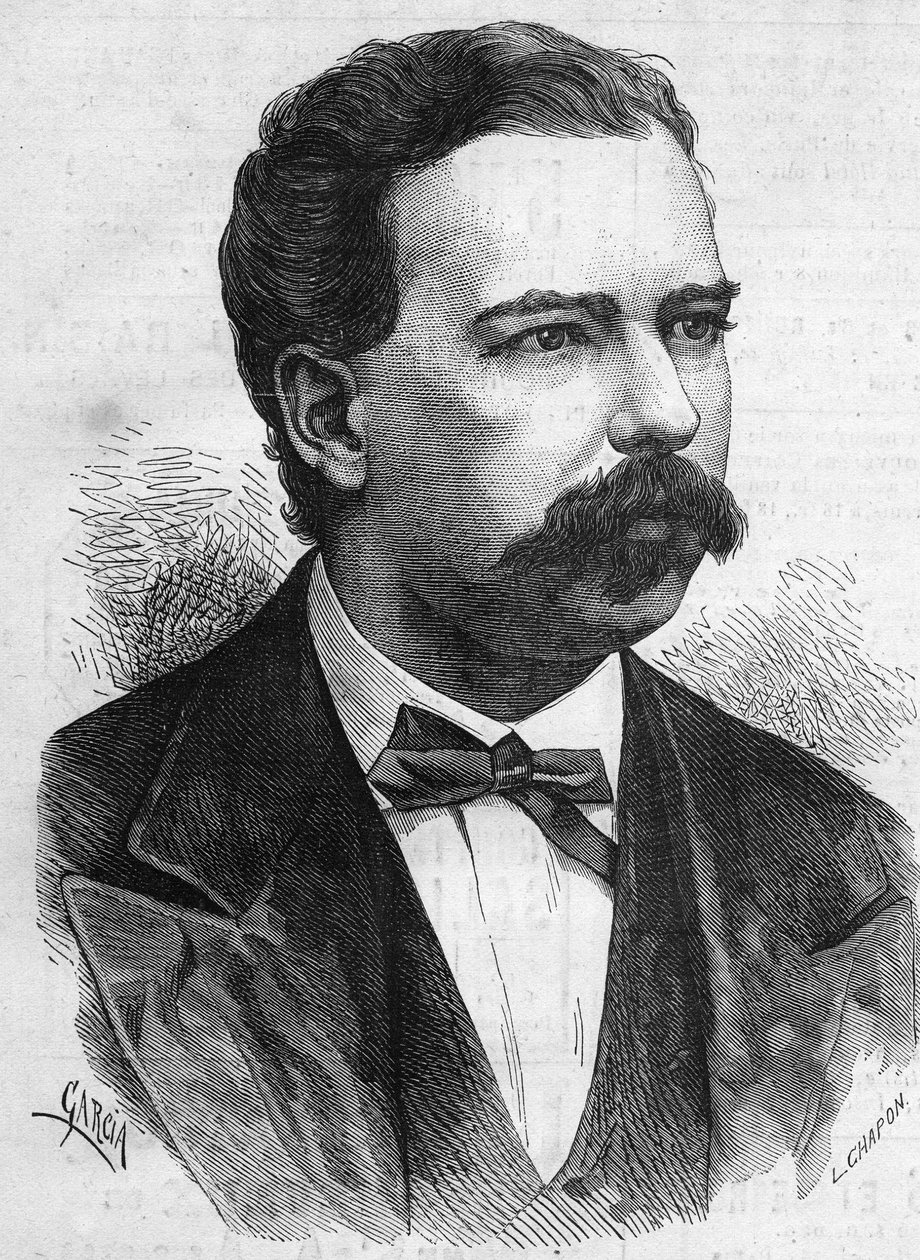 Portrait of Manuel Pardo (1834-1878), President of Peru from 1872 to 1876. Engraving in "Le Monde Illustre" n°1132 of 7 December 1878. by French School