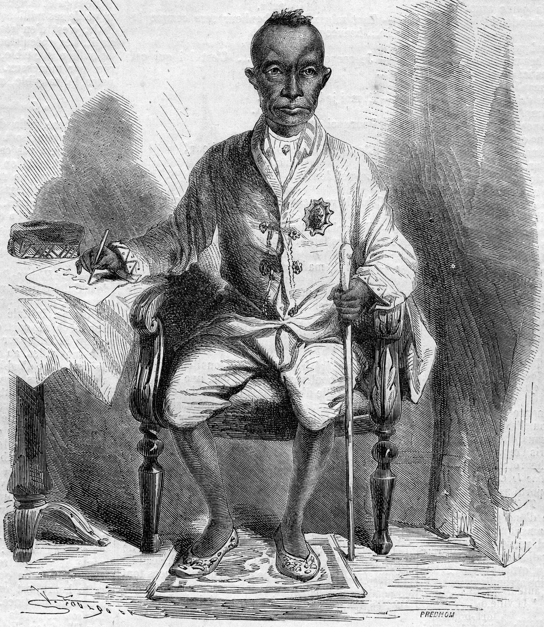 Portrait of Mongkut (Rama IV or Phrachomklao) (1804-1868), King of Siam (today, Thailand). Engraving in Le Monde Illustré n°222 of 13 July 1861. by French School