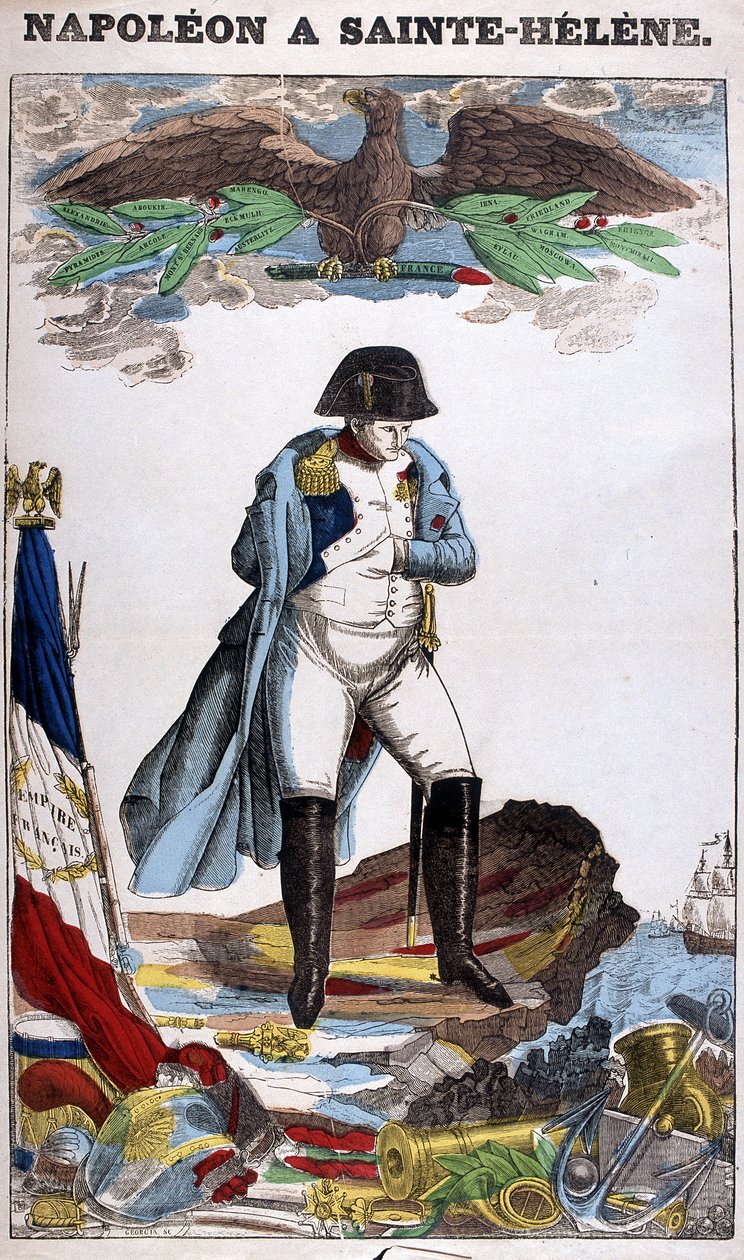 Portrait of Napoleon Bonaparte in St. Helena. Image of Epinal by French School
