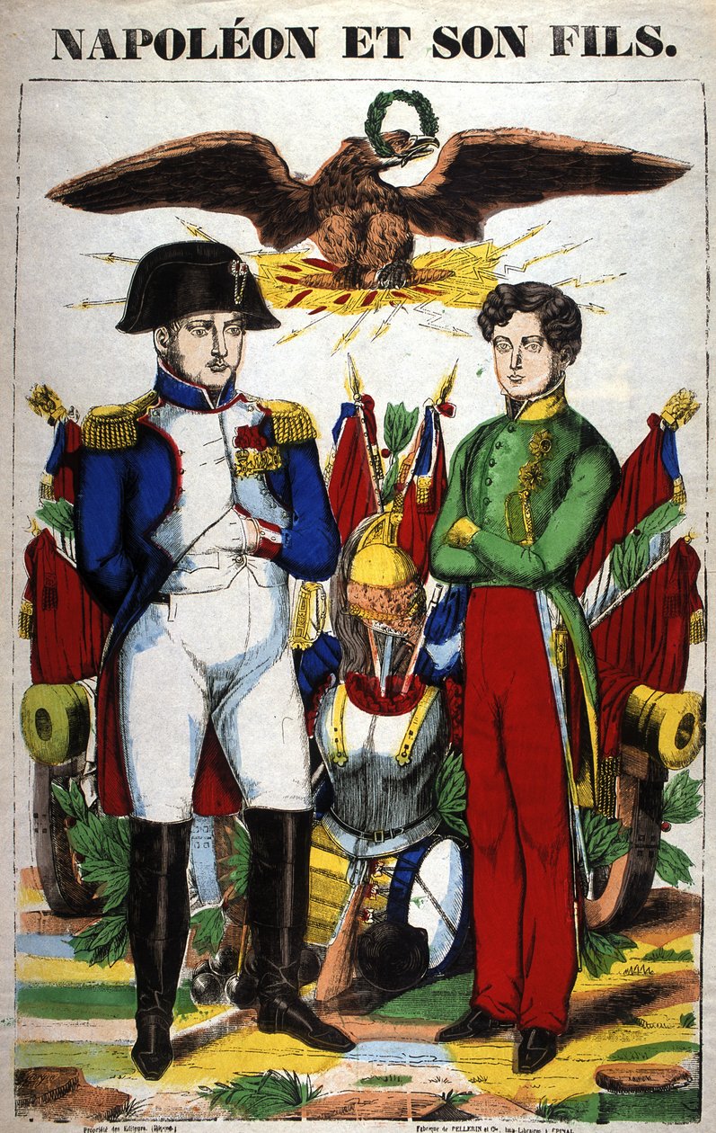 Portrait of Napoleon I and his son, Napoleon II. Image of Epinal by French School