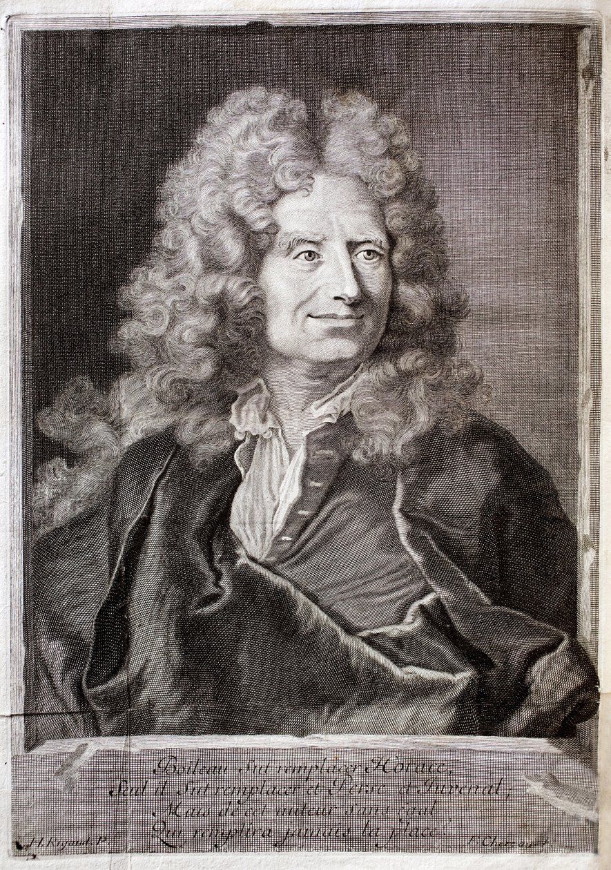 Portrait of Nicolas Boileau, also known as Boileau Despreaux (Boileau-Despreaux) poet, writer. Engraving to illustrate the Works of M. Boileau Despreaux, with historical illuminations, Volume 1, edition Fabre et Barillot. by French School