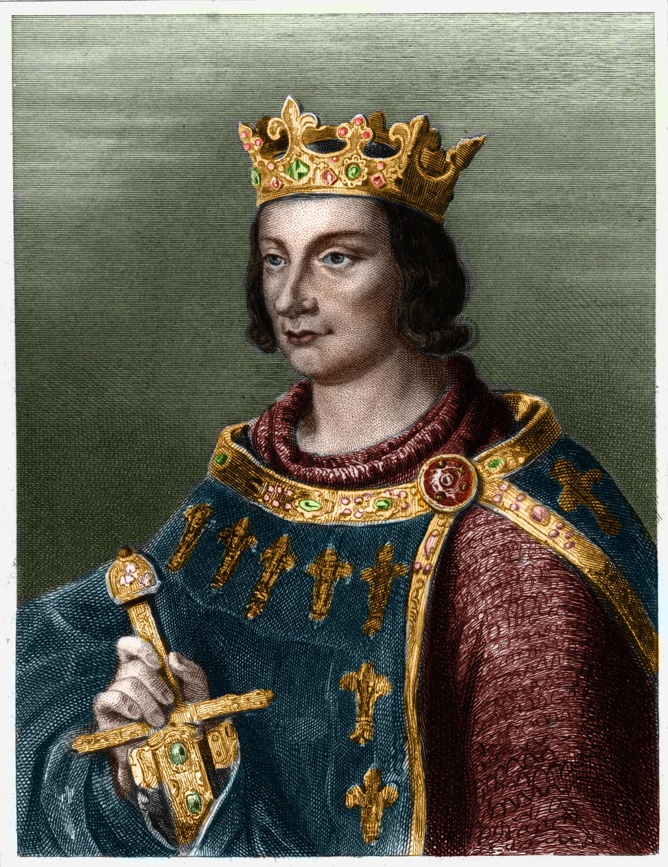 Portrait of Philip III of France, called Philippe le Hardi (1245-1285) (dynasty of the Capetians).- in 