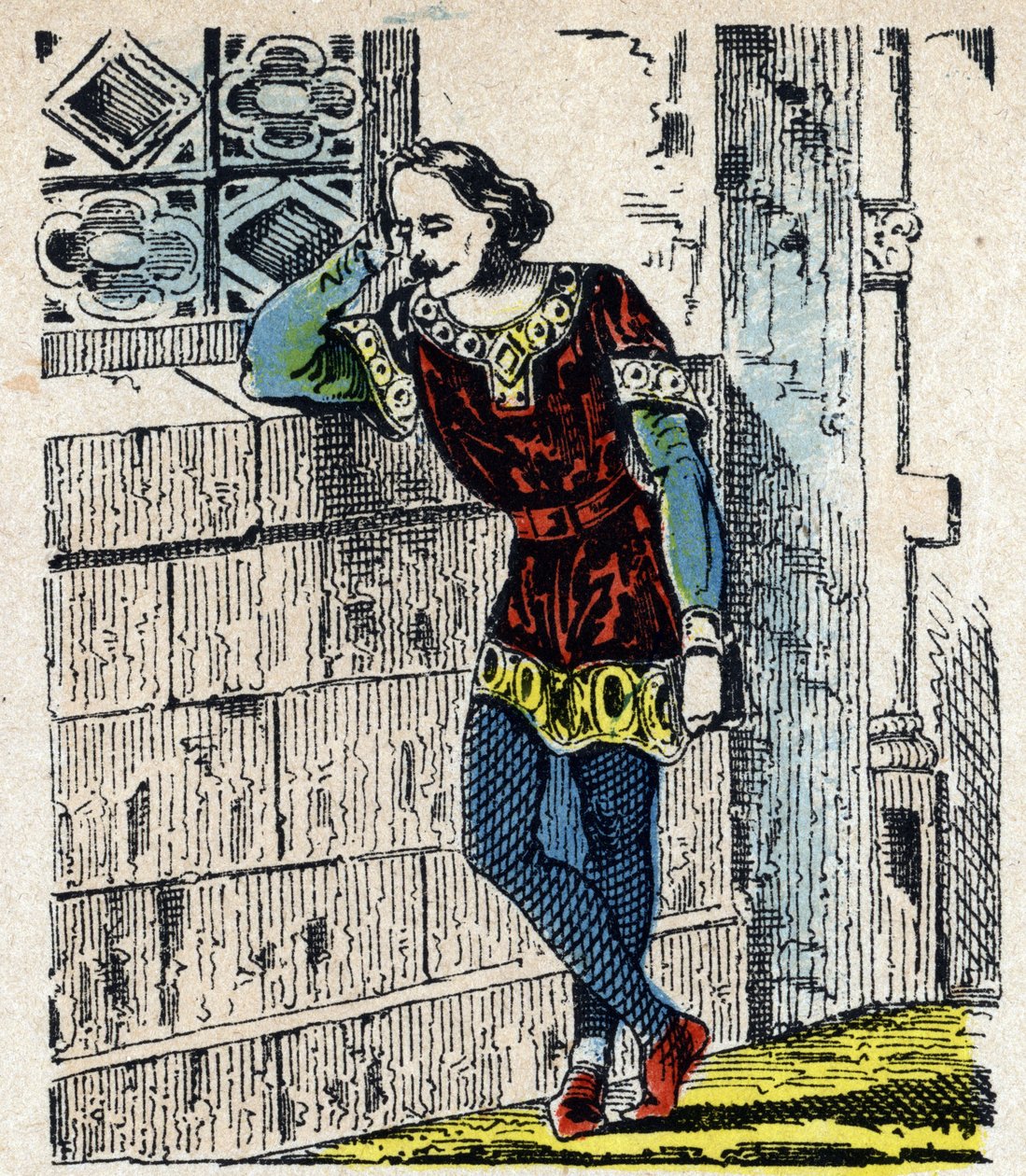 Portrait of Prince Charles of Lower Lotharingie (Charles I of Lorraine) (953-991) Encloses in Orleans in 991 (Charles, Duke of Lower Lorraine Imprisoned by Hugh Capet in Orleans, Where He Died a Short While Later, 991) Image of Epinal 19th Century Private by French School