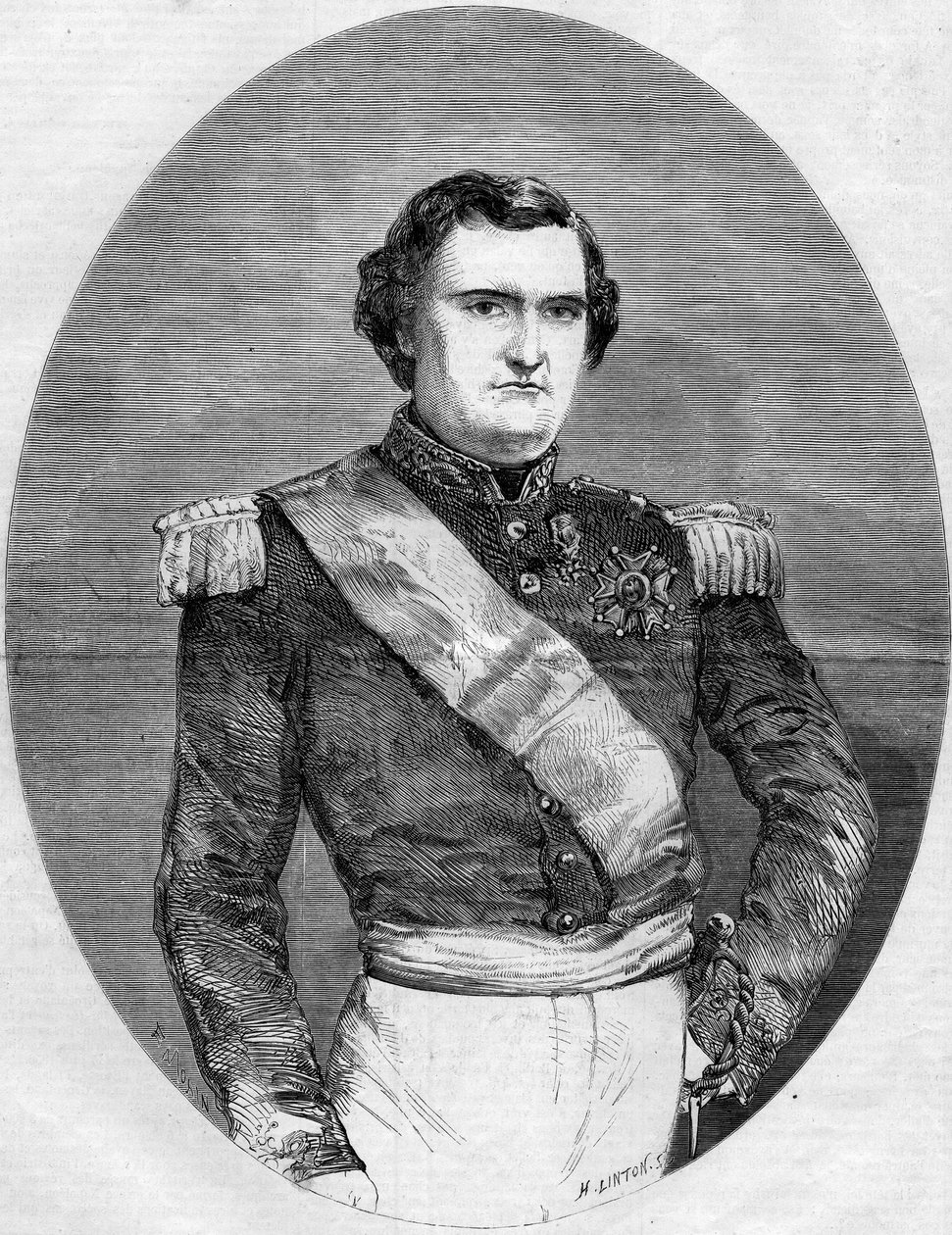 Portrait of Prince Napoleon Joseph Charles Paul Bonaparte (1822-1891). Engraving in Le Monde Illustré n°94 of 29 January 1859. by French School
