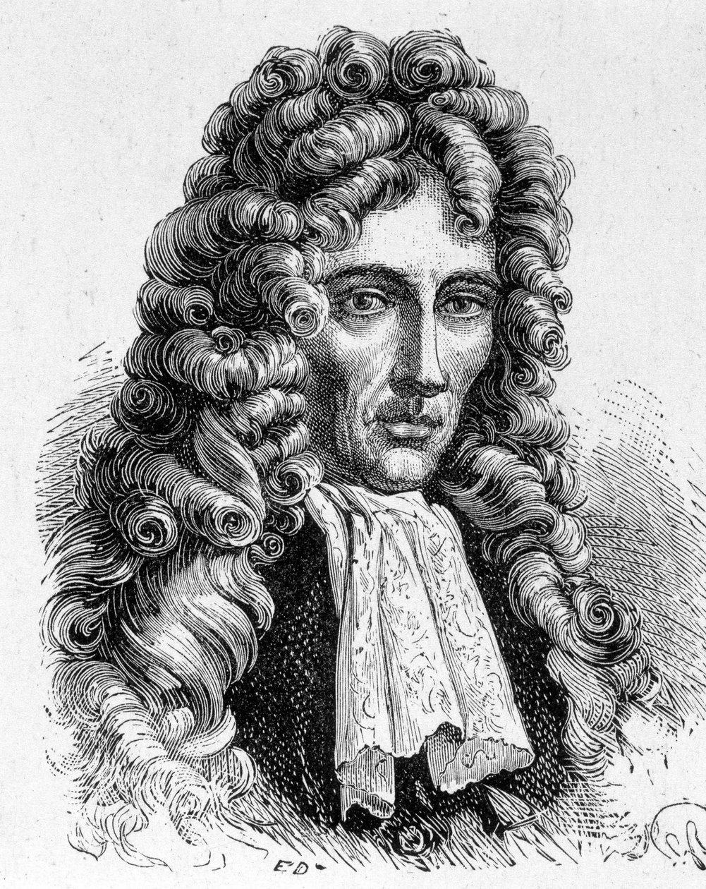 Portrait of Robert Boyle (1627 - 1691), Irish Physicist and Chemist - in Album of Science; Illustrious Scientists; Great Discoveries 1896 by French School