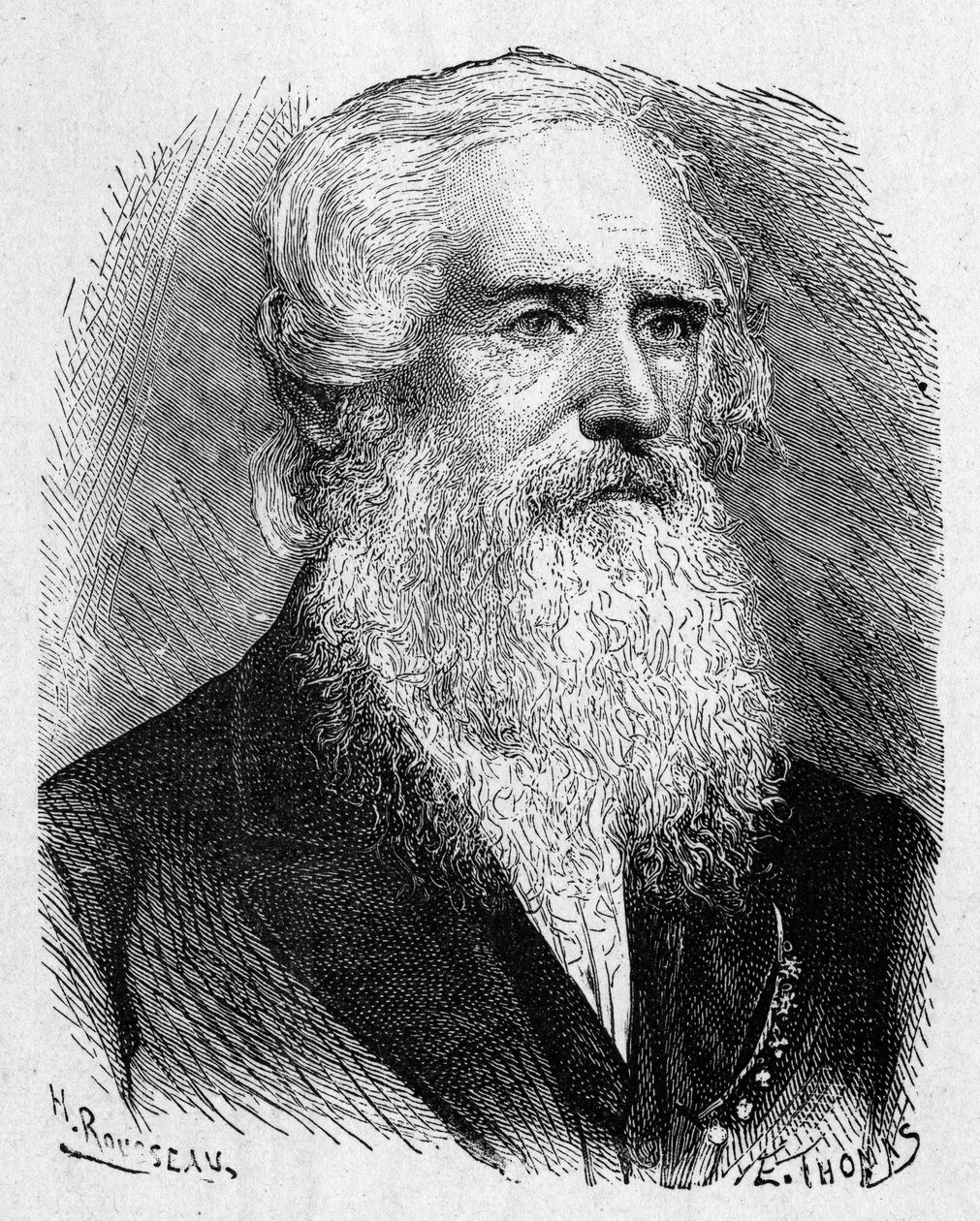 Portrait of Samuel Morse (1791 - 1872), American painter and physicist - in Album of Science; illustrious scientists; Great discoveries 1896 by French School