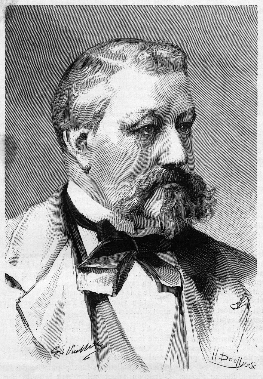 Portrait of journalist and novelist Alberic Second, deceased in 1887 by French School