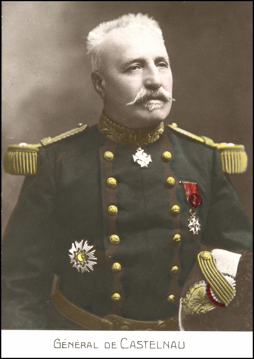 Portrait of the French general Noel Edouard de Curieres de Castelnau (1851-1944). 20th century postcard. by French School