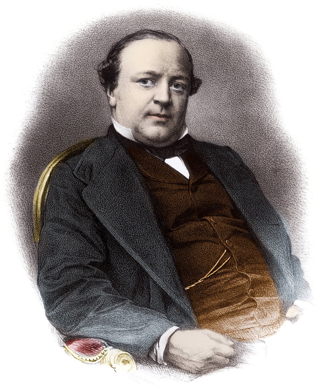 Portrait of the French lawyer Charles Alexandre Lachaud (1818-1882) - Engraving of the 19th century Private collection by French School