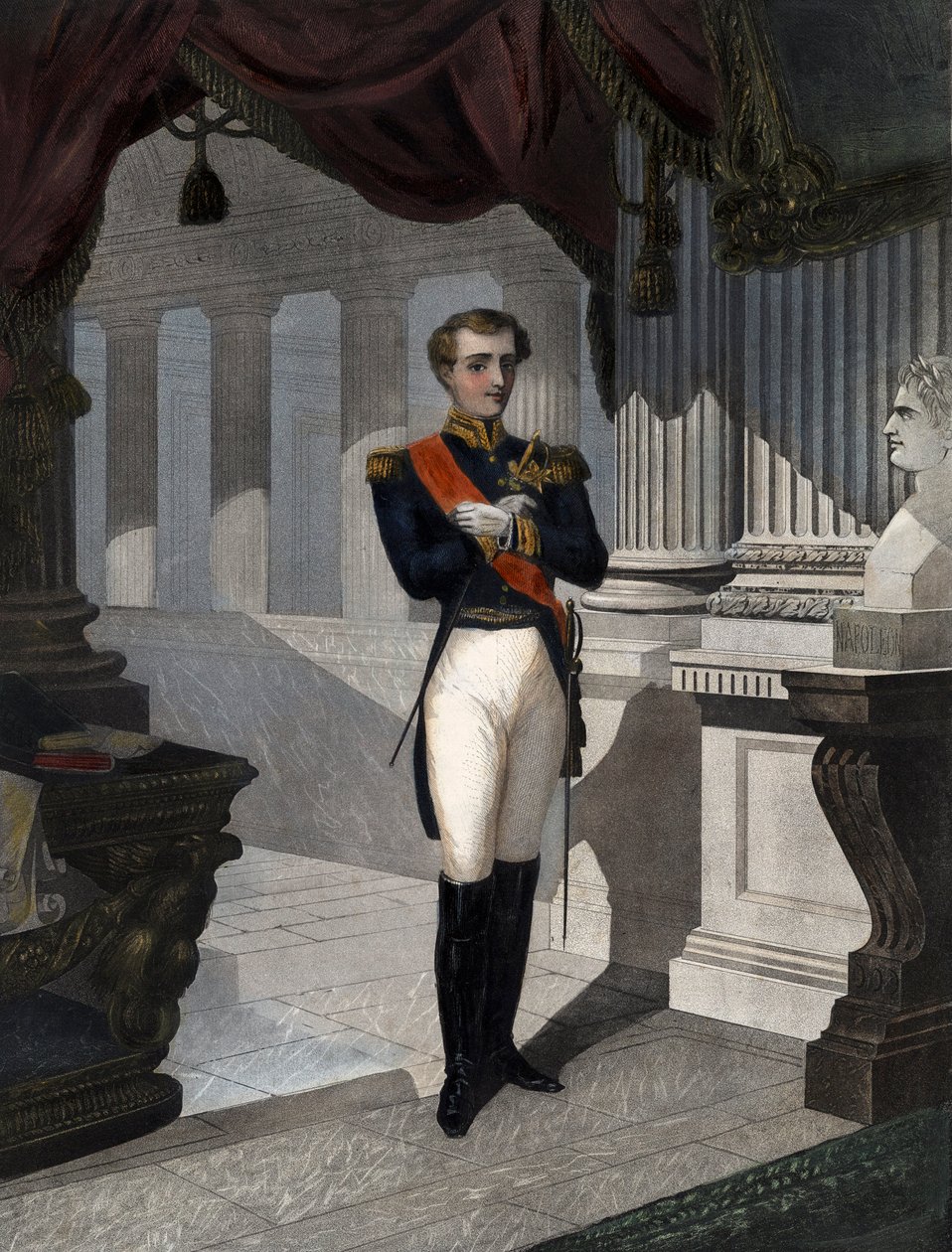 Portrait of the King of Rome Napoleon II, Duke of Reichstadt (1811-1832) son of Emperor Napoleon I (Engraving by Pernel) by French School