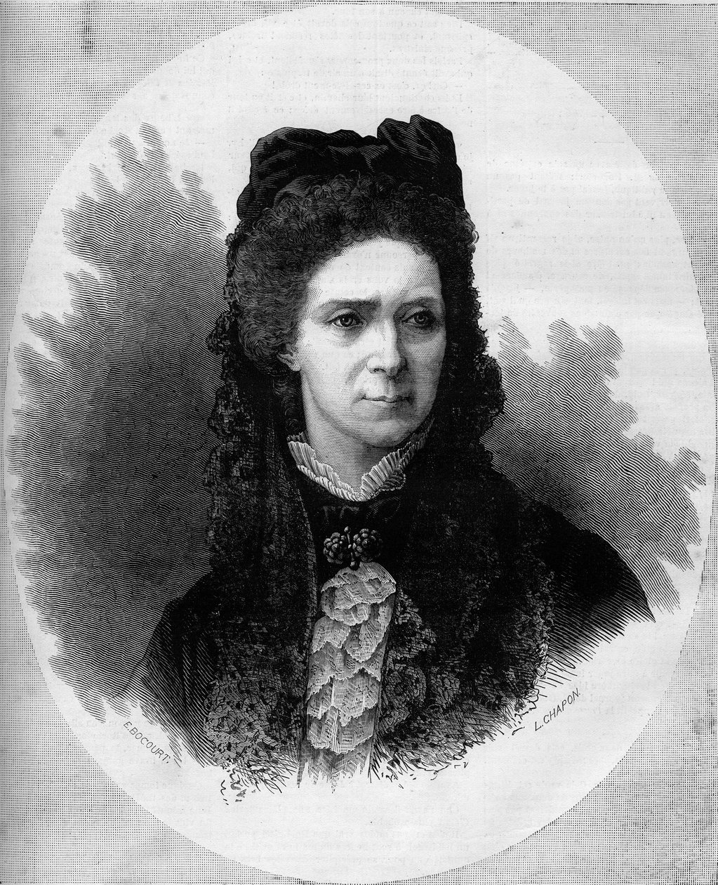 Portrait of the Russian Empress Maria Alexandrovna (1824-1880), née Princess Mary of Hesse and the Rhine. Engraving in 
