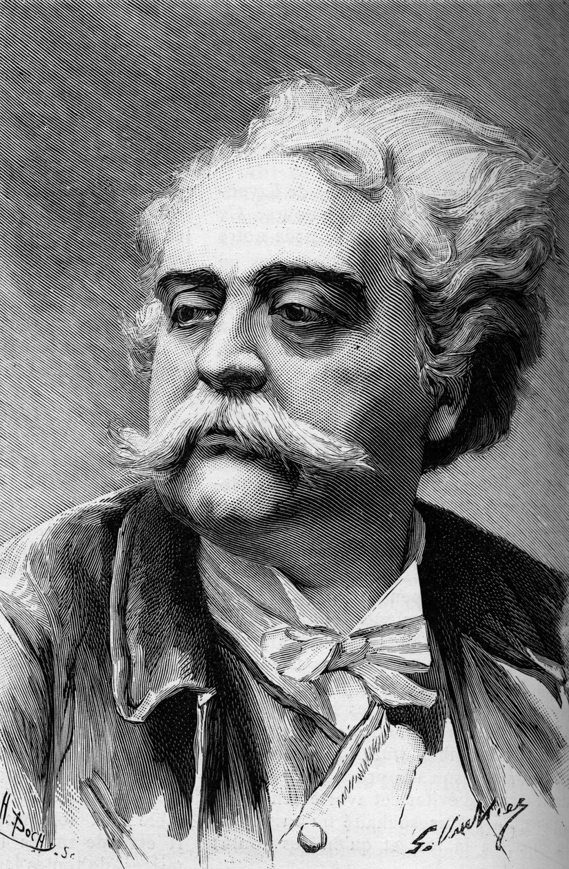 Portrait of the painter and sculptor Albert Ernest Carrier Belleuse (1824-1887), in "Le Monde Illustré" 1887 by French School