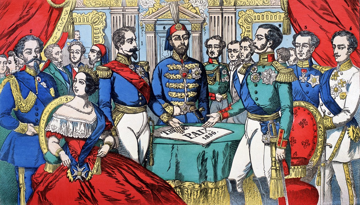 Portrait of the sovereigns of Europe during the Peace Treaty in 1856 by French School