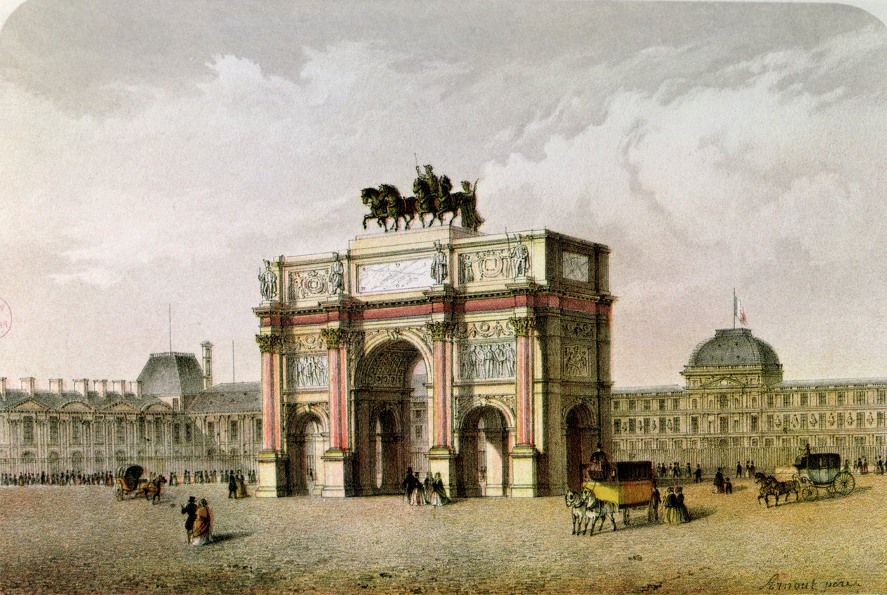 Postcard of the Arc de Triomphe du Carrousel, Paris by French School