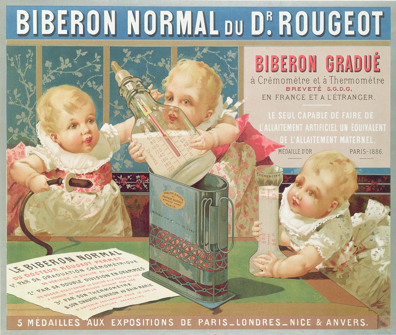 Poster Advertising a Graduated Bottle Designed by Dr. Rougeot, 1887 by French School
