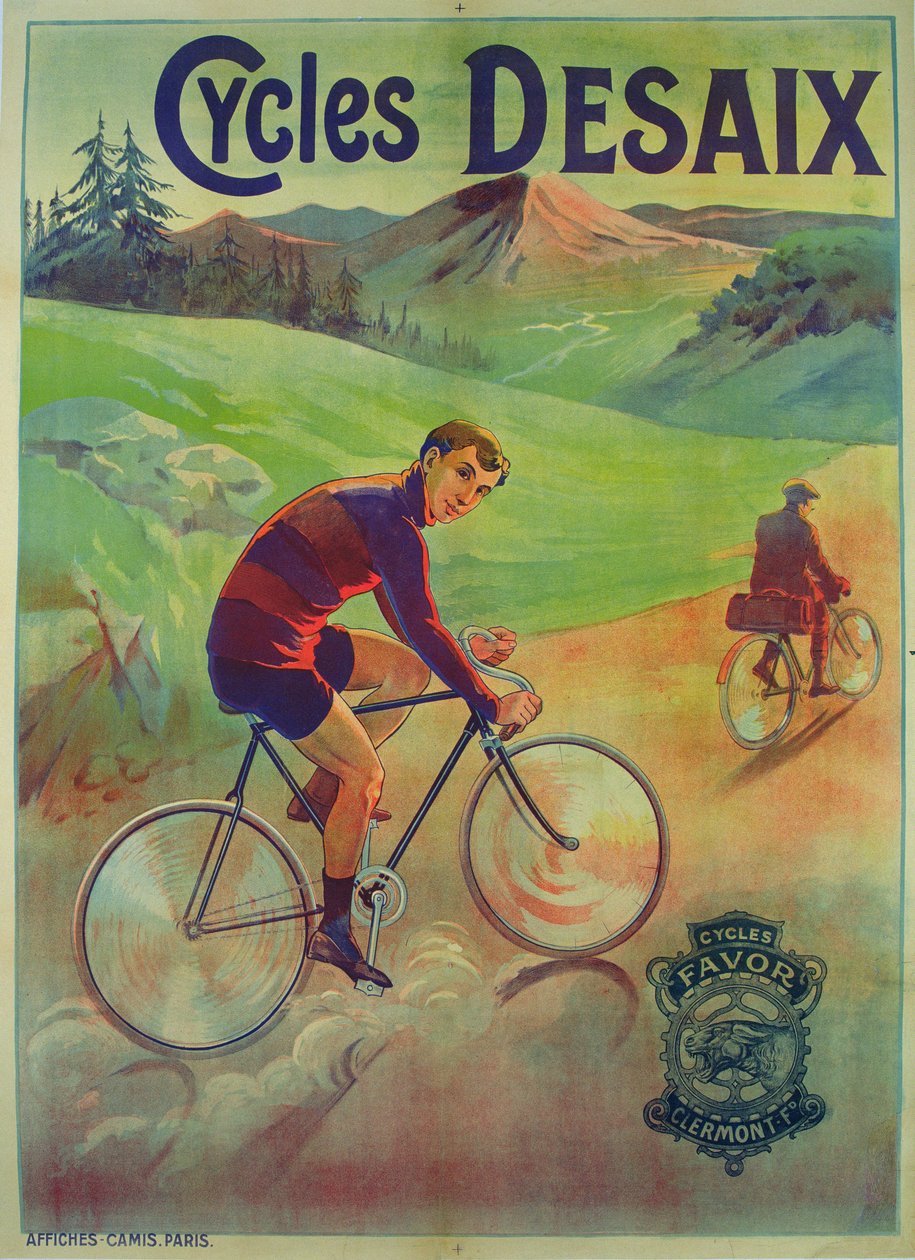 Poster advertising cycles Desaix by French School